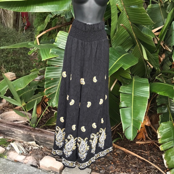 Anthropologie Pants & Jumpsuits Anthropologie Wide Leg Embroidered